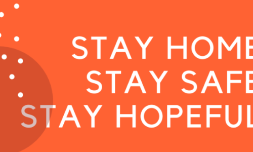Stay home safe hopeful banner only